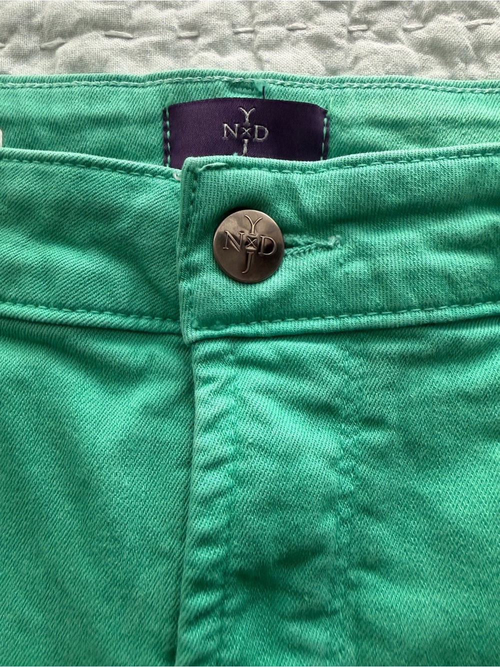 NYDJ Clarissa Ankle Skinny Jeans Mint Spearmint Green Lift Tuck Size 10 - Picture 4 of 11